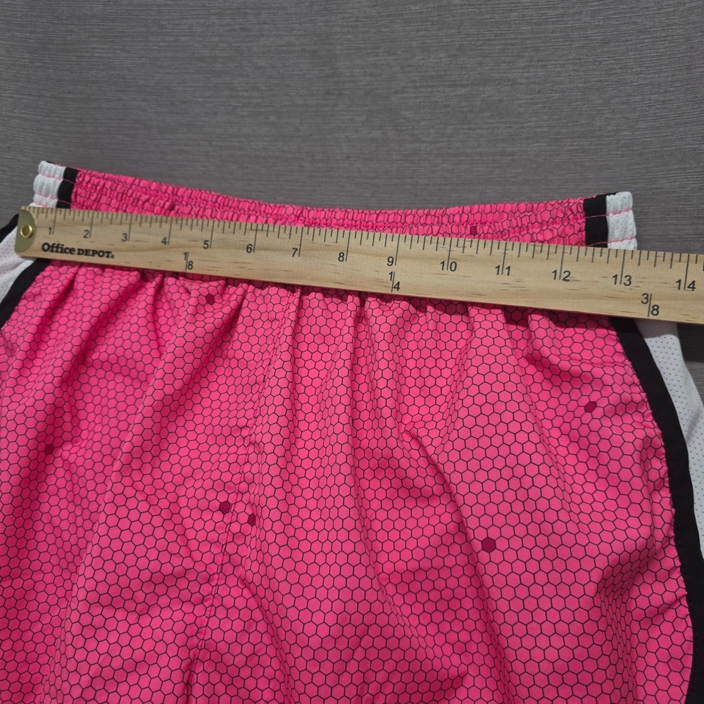 Nike Dri-FIT Tempo Running Shorts Pink Black Honeycomb Hexagon Print Womens M - Picture 2 of 5